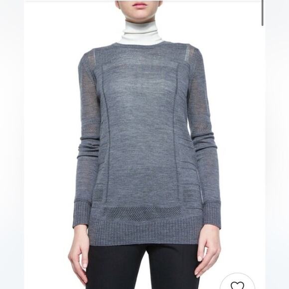 Vince Engineered Mesh CrewNeck Sweater Size Extra Small XS - Picture 3 of 8